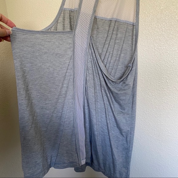 Athleta Gray Mesh Panel Racerback Tank - Picture 4 of 7